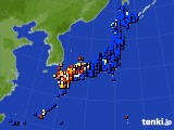 2015年10月11日のアメダス(日照時間)