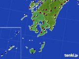 2015年10月11日の鹿児島県のアメダス(日照時間)