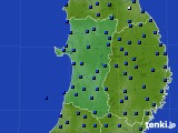 2015年10月11日の秋田県のアメダス(日照時間)