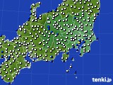 関東・甲信地方のアメダス実況(風向・風速)(2015年10月11日)