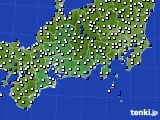 東海地方のアメダス実況(風向・風速)(2015年10月11日)