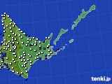 道東のアメダス実況(風向・風速)(2015年10月11日)