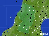 2015年10月11日の山形県のアメダス(風向・風速)