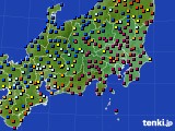 2015年10月12日の関東・甲信地方のアメダス(日照時間)