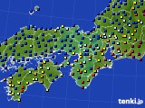 2015年10月12日の近畿地方のアメダス(日照時間)