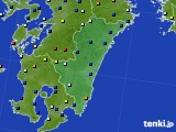 宮崎県のアメダス実況(日照時間)(2015年10月12日)