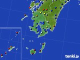 鹿児島県のアメダス実況(日照時間)(2015年10月12日)