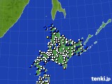 北海道地方のアメダス実況(風向・風速)(2015年10月12日)