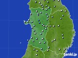 秋田県のアメダス実況(降水量)(2015年10月13日)