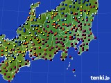 2015年10月13日の関東・甲信地方のアメダス(日照時間)