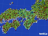 2015年10月13日の近畿地方のアメダス(日照時間)