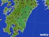 宮崎県のアメダス実況(日照時間)(2015年10月13日)