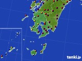 2015年10月13日の鹿児島県のアメダス(日照時間)