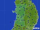 2015年10月13日の秋田県のアメダス(日照時間)