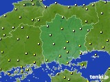 2015年10月13日の岡山県のアメダス(気温)