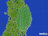 2015年10月13日の岩手県のアメダス(風向・風速)