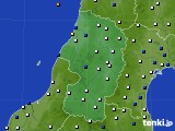 2015年10月13日の山形県のアメダス(風向・風速)