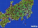 関東・甲信地方のアメダス実況(日照時間)(2015年10月14日)