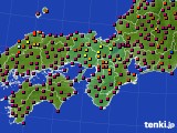 近畿地方のアメダス実況(日照時間)(2015年10月14日)