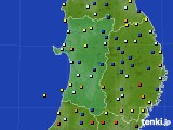 2015年10月14日の秋田県のアメダス(日照時間)