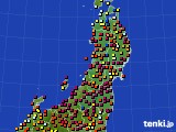 2015年10月15日の東北地方のアメダス(日照時間)