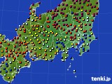 2015年10月15日の関東・甲信地方のアメダス(日照時間)