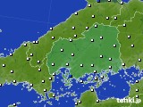2015年10月15日の広島県のアメダス(風向・風速)