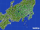 関東・甲信地方のアメダス実況(風向・風速)(2015年10月16日)