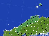 2015年10月16日の島根県のアメダス(風向・風速)
