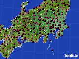 2015年10月18日の関東・甲信地方のアメダス(日照時間)