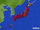 アメダス実況(日照時間)(2015年10月18日)