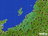 新潟県のアメダス実況(日照時間)(2015年10月18日)