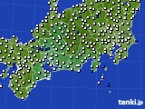 東海地方のアメダス実況(風向・風速)(2015年10月18日)