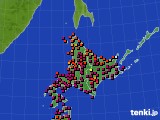 北海道地方のアメダス実況(日照時間)(2015年10月19日)