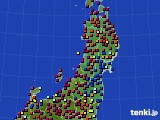 東北地方のアメダス実況(日照時間)(2015年10月19日)