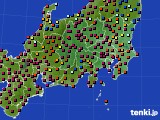 2015年10月19日の関東・甲信地方のアメダス(日照時間)