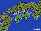 四国地方のアメダス実況(日照時間)(2015年10月19日)