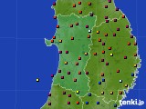 秋田県のアメダス実況(日照時間)(2015年10月19日)