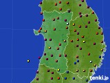 2015年10月19日の秋田県のアメダス(日照時間)