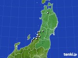 東北地方のアメダス実況(降水量)(2015年10月20日)