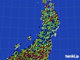 2015年10月20日の東北地方のアメダス(日照時間)