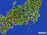 2015年10月20日の関東・甲信地方のアメダス(日照時間)