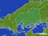 2015年10月20日の広島県のアメダス(風向・風速)