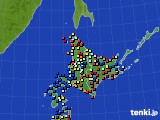 北海道地方のアメダス実況(日照時間)(2015年10月21日)