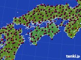 四国地方のアメダス実況(日照時間)(2015年10月21日)