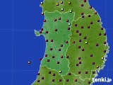 秋田県のアメダス実況(日照時間)(2015年10月21日)