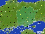 2015年10月21日の岡山県のアメダス(気温)