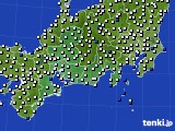 東海地方のアメダス実況(風向・風速)(2015年10月21日)