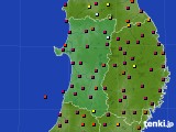 秋田県のアメダス実況(日照時間)(2015年10月22日)