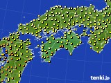 四国地方のアメダス実況(気温)(2015年10月22日)